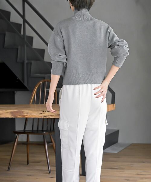 rps(アールピーエス)の「スウェットライクハーフZIPニットプルオーバー(ニット/セーター・レディース・杢グレー/グレー系その他/ブラック・フリー)」の6枚目の写真