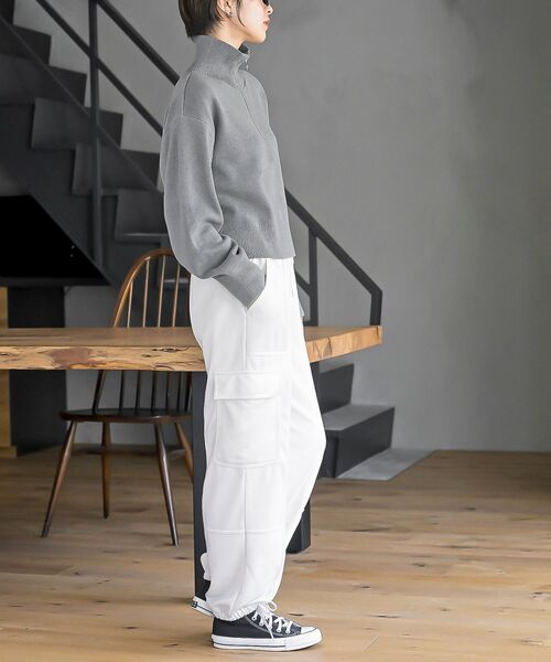 rps(アールピーエス)の「スウェットライクハーフZIPニットプルオーバー(ニット/セーター・レディース・杢グレー/グレー系その他/ブラック・フリー)」の7枚目の写真