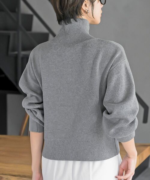 rps(アールピーエス)の「スウェットライクハーフZIPニットプルオーバー(ニット/セーター・レディース・杢グレー/グレー系その他/ブラック・フリー)」の9枚目の写真