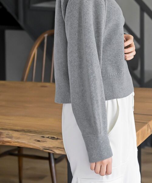 rps(アールピーエス)の「スウェットライクハーフZIPニットプルオーバー(ニット/セーター・レディース・杢グレー/グレー系その他/ブラック・フリー)」の10枚目の写真