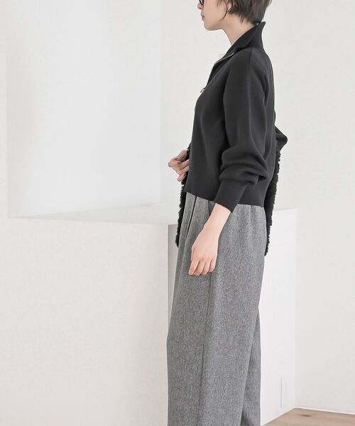 rps(アールピーエス)の「スウェットライクハーフZIPニットプルオーバー(ニット/セーター・レディース・杢グレー/グレー系その他/ブラック・フリー)」の13枚目の写真