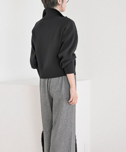 rps(アールピーエス)の「スウェットライクハーフZIPニットプルオーバー(ニット/セーター・レディース・杢グレー/グレー系その他/ブラック・フリー)」の14枚目の写真