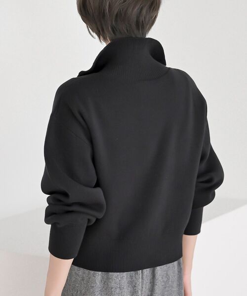 rps(アールピーエス)の「スウェットライクハーフZIPニットプルオーバー(ニット/セーター・レディース・杢グレー/グレー系その他/ブラック・フリー)」の18枚目の写真