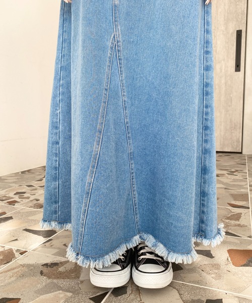 セール】リメイク風デニムスカート（デニムスカート）｜moment+