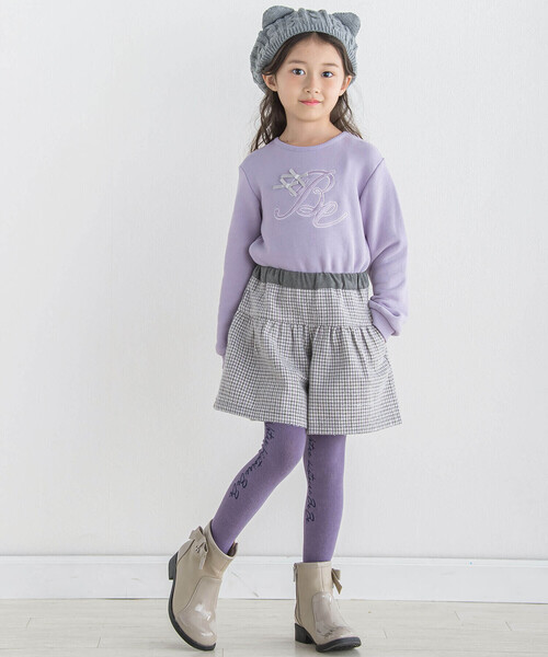BeBe（ベベ）の「サイドロゴフリルニーハイソックス(15~24cm)（ソックス/靴下・キッズ・ブラック/パープル/ネイビー・24.0cm/17.0cm/19.0cm/21.0cm）」の5枚目の写真