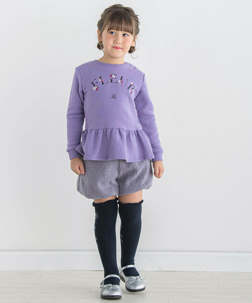 BeBe（ベベ）の「サイドロゴフリルニーハイソックス(15~24cm)（ソックス/靴下・キッズ・ブラック/パープル/ネイビー・24.0cm/17.0cm/19.0cm/21.0cm）」の8枚目の写真