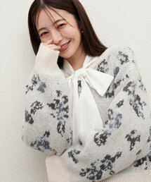 natural couture（ナチュラルクチュール）の「ラメ入りフラワージャガードニット（ニット/セーター）」