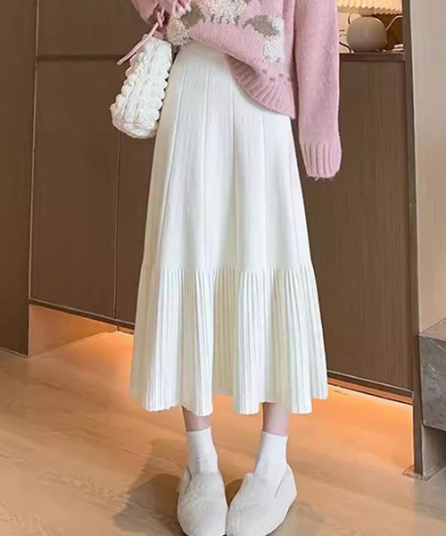 Lace Ladies(レースレディース)の「ハイウエスト プリーツ Aライン イージー スカート(スカート・レディース・ブラック/アイボリー/モカ・FREE)」の16枚目の写真