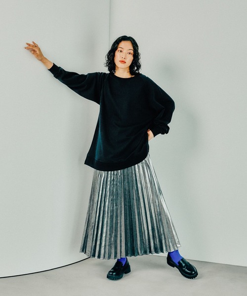 LEPSIM（レプシィム）の「グリッタープリーツスカート　203247（スカート・レディース・ブラック/グレー/カーキ/グリーン・FREE）」の20枚目の写真