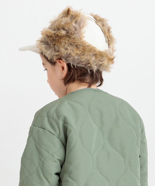 BRANSHES（ブランシェス）の「コーデュロイフライトキャップ（キャップ・キッズ・チャコールグレー/アイボリー・L/M/S）」の8枚目の写真