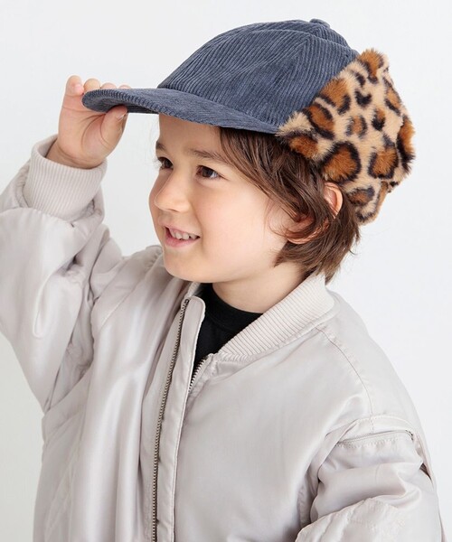 BRANSHES（ブランシェス）の「コーデュロイフライトキャップ（キャップ・キッズ・チャコールグレー/アイボリー・L/M/S）」の14枚目の写真