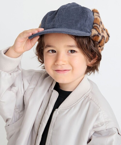 BRANSHES（ブランシェス）の「コーデュロイフライトキャップ（キャップ・キッズ・チャコールグレー/アイボリー・L/M/S）」の15枚目の写真