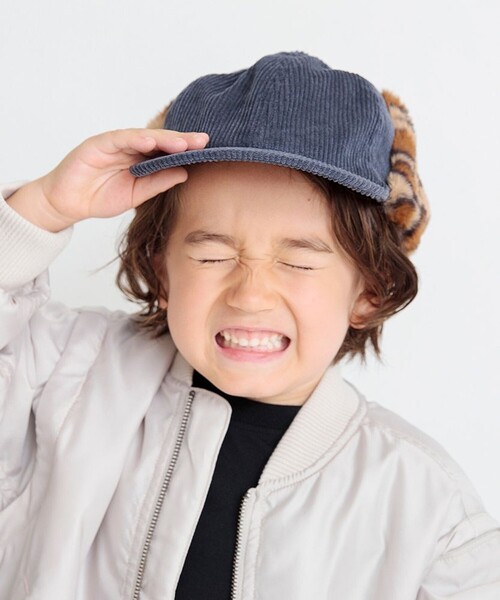 BRANSHES（ブランシェス）の「コーデュロイフライトキャップ（キャップ・キッズ・チャコールグレー/アイボリー・L/M/S）」の16枚目の写真
