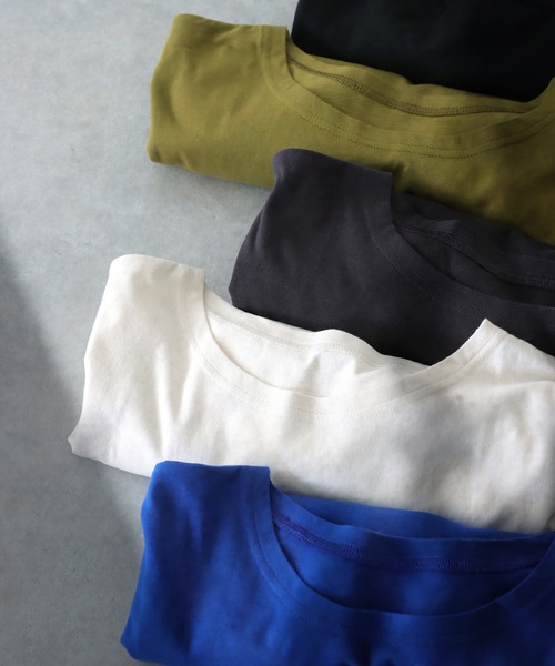 antiqua(アンティカ)の「ベーシックロングTシャツ(Tシャツ/カットソー・レディース・ブラック/ホワイト/ダークグレー/ブルー/グリーン・M/L/XL)」の19枚目の写真