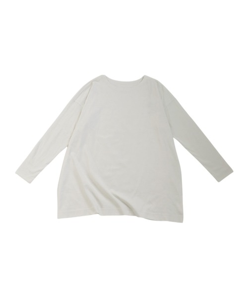 antiqua(アンティカ)の「ベーシックロングTシャツ(Tシャツ/カットソー・レディース・ブラック/ホワイト/ダークグレー/ブルー/グリーン・M/L/XL)」の9枚目の写真
