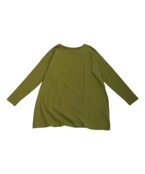 antiqua(アンティカ)の「ベーシックロングTシャツ(Tシャツ/カットソー・レディース・ブラック/ホワイト/ダークグレー/ブルー/グリーン・M/L/XL)」の12枚目の写真