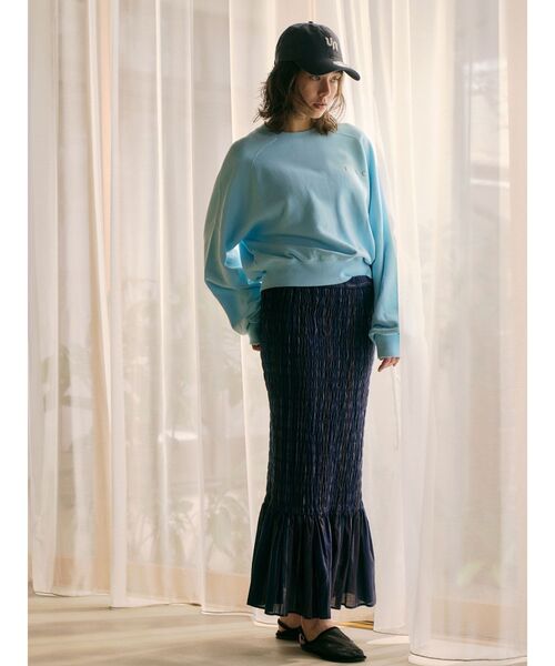 Ungrid（アングリッド）の「シャーリングデザインストライプスカート（スカート・レディース・レッド/ネイビー・FREE）」の15枚目の写真