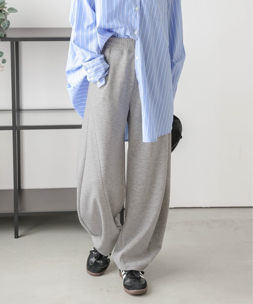 セール】パネルラインカーブパンツ（スウェットパンツ）｜AMELY