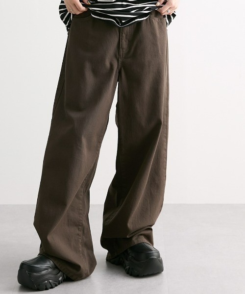 Soiunique（スワユニーク）の「綿１００％超ゆったりツイルワイドパンツ ［Soiunique］（その他パンツ・レディース・レッド/グリーン/モカ・LL/L/M）」の2枚目の写真