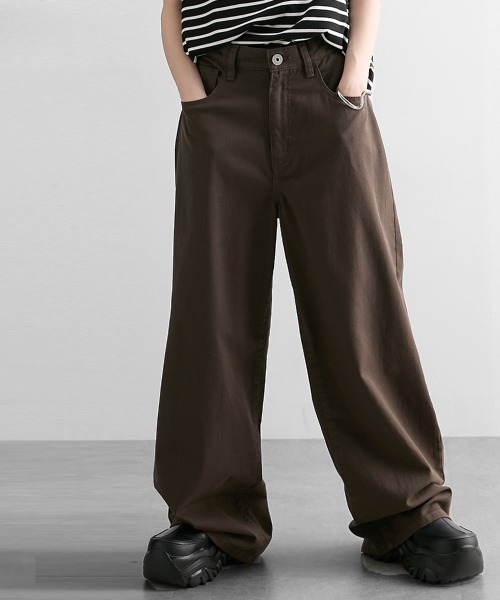 Soiunique（スワユニーク）の「綿１００％超ゆったりツイルワイドパンツ ［Soiunique］（その他パンツ・レディース・レッド/グリーン/モカ・LL/L/M）」の5枚目の写真