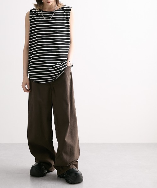 Soiunique（スワユニーク）の「綿１００％超ゆったりツイルワイドパンツ ［Soiunique］（その他パンツ・レディース・レッド/グリーン/モカ・LL/L/M）」の7枚目の写真