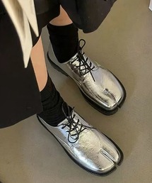 レースアップタビローファーシューズ