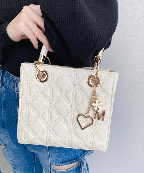 セール】オリジナルチャーム付き2WAYキルティングバッグ（ショルダー