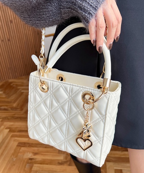 セール】オリジナルチャーム付き2WAYキルティングバッグ（ショルダー