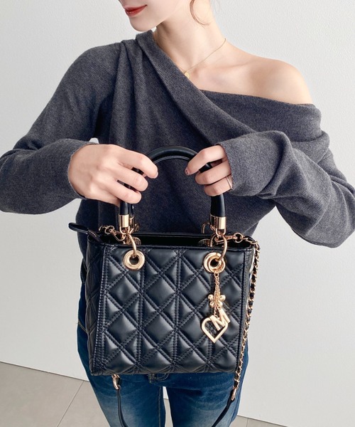 セール】オリジナルチャーム付き2WAYキルティングバッグ（ショルダー
