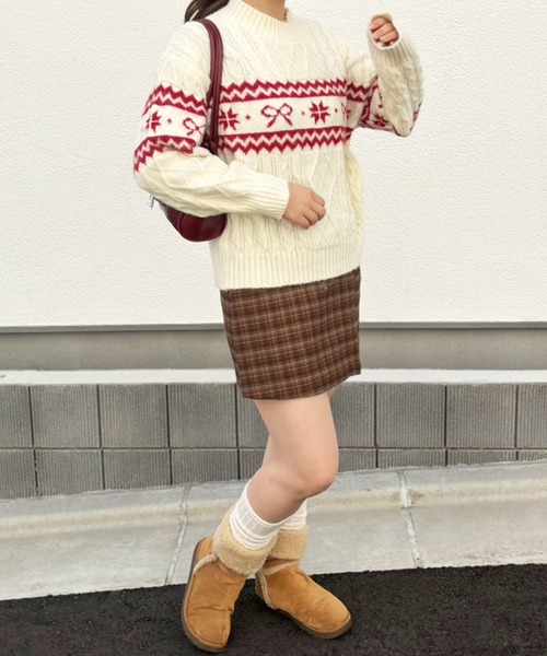 frunco(フランコ)の「【ZOZO限定】タータンチェックラップ台形スカート(スカート・レディース・ブラウン/グレー・MEDIUM)」の17枚目の写真