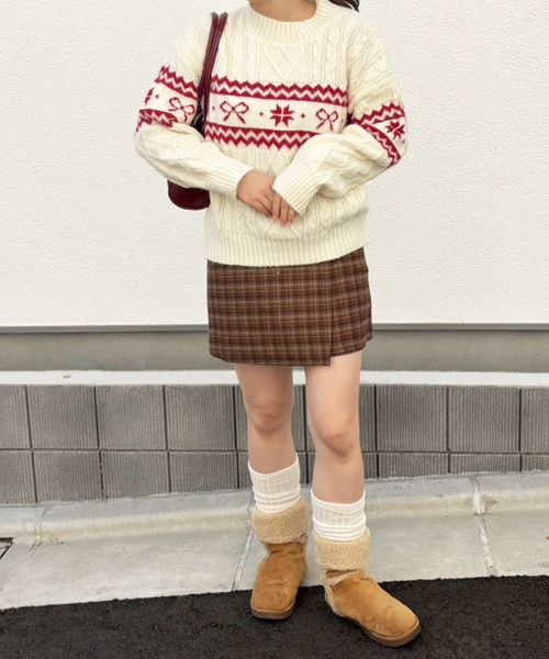 frunco(フランコ)の「【ZOZO限定】タータンチェックラップ台形スカート(スカート・レディース・ブラウン/グレー・MEDIUM)」の18枚目の写真