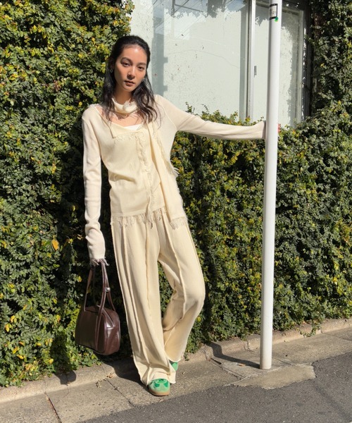 FUULLY STUDIO（フーリィーステューディオ）の「スウェットシームイージーパンツ（スウェットパンツ・レディース・ブラック/アイボリー/グレー・FREE）」の11枚目の写真