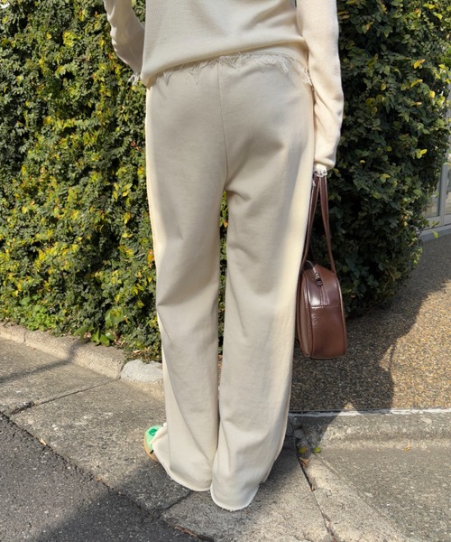 FUULLY STUDIO（フーリィーステューディオ）の「スウェットシームイージーパンツ（スウェットパンツ・レディース・ブラック/アイボリー/グレー・FREE）」の8枚目の写真