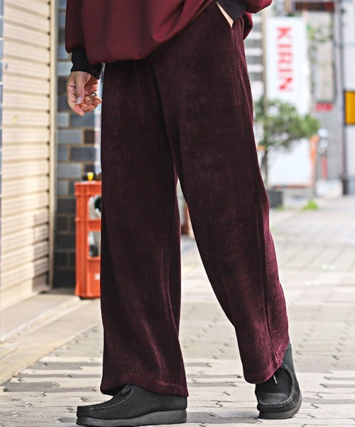 LUXSTYLE(ラグスタイル)の「コーデュロイワイドイージーパンツ(その他パンツ・メンズ・ブラウン/ワインレッド/チャコールグレー/ブラック・L/M)」の4枚目の写真
