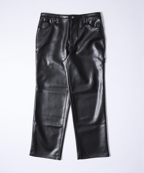 Guess(ゲス)の「GUESS GO RAYMOND PU CARPENTER PANT 合成皮革 ワイドペインターパンツ(その他パンツ・メンズ・ブラック・30/31/32)」の2枚目の写真