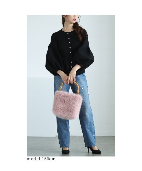 Sawa a la mode(サワアラモード)の「パールが連なるふんわり袖ニットカーディガン(ニット/セーター・レディース・ピンク/オフホワイト/ブルー/ブラック・FREE)」の22枚目の写真