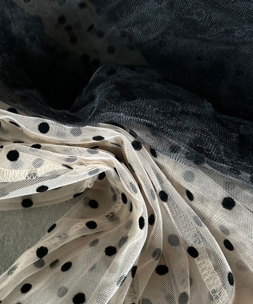 Kotoe（コトエ）の「クルーネック ドットシアートップス（Tシャツ/カットソー・レディース・ブラック/オフホワイト・FREE）」の17枚目の写真
