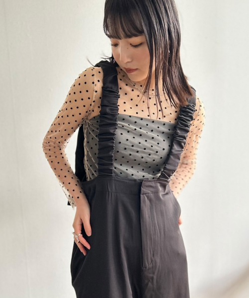 Kotoe（コトエ）の「クルーネック ドットシアートップス（Tシャツ/カットソー・レディース・ブラック/オフホワイト・FREE）」の20枚目の写真