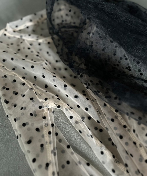 Kotoe（コトエ）の「クルーネック ドットシアートップス（Tシャツ/カットソー・レディース・ブラック/オフホワイト・FREE）」の16枚目の写真