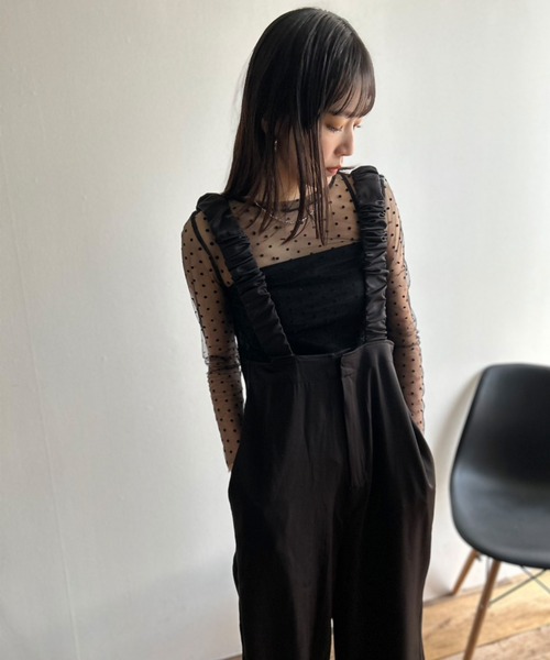 Kotoe（コトエ）の「クルーネック ドットシアートップス（Tシャツ/カットソー・レディース・ブラック/オフホワイト・FREE）」の10枚目の写真