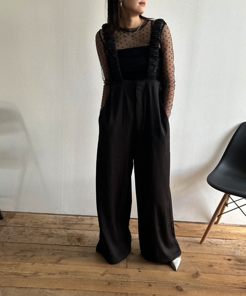 Kotoe（コトエ）の「クルーネック ドットシアートップス（Tシャツ/カットソー・レディース・ブラック/オフホワイト・FREE）」の14枚目の写真