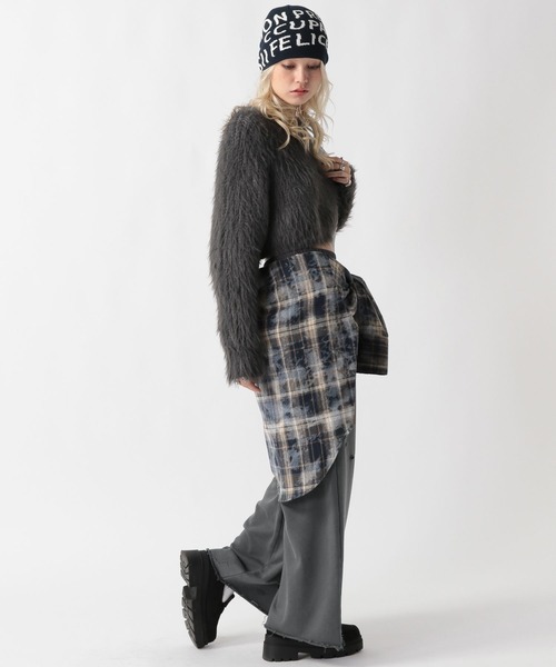 FOREVER 21（フォーエバー トゥエンティーワン）の「【2025SS】スプレー加工スウェットワイドパンツ（スウェットパンツ・レディース・ブラック/カーキ/グレー・SMALL/MEDIUM）」の13枚目の写真