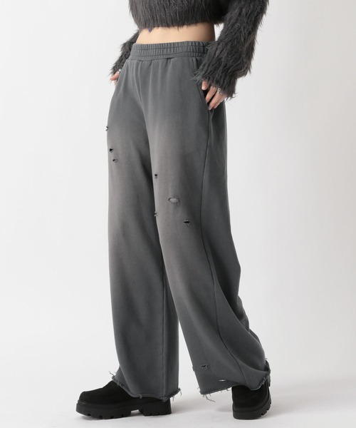 FOREVER 21（フォーエバー トゥエンティーワン）の「【2025SS】スプレー加工スウェットワイドパンツ（スウェットパンツ・レディース・ブラック/カーキ/グレー・SMALL/MEDIUM）」の14枚目の写真