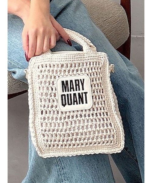 MERCURYDUO（マーキュリーデュオ）の「【MARY QUANTコラボ】クロシェ風ロゴバッグ（ハンドバッグ・レディース・オフホワイト/ピンク/ブルー/グリーン/ブラック・FREE）」の2枚目の写真