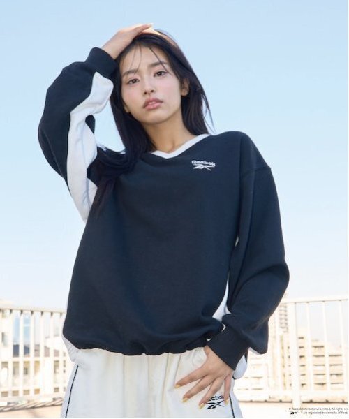 LOVETOXIC（ラブトキシック）の「【Reebok】ルーズスウェット（スウェット・キッズ・オフホワイト/ブラック/ライトグリーン・L:160cm/S:140cm/M:150cm/LL(170cm)）」の2枚目の写真