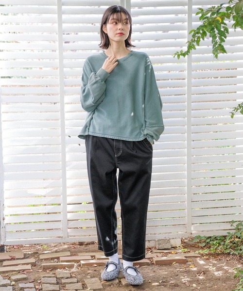 niko and...（ニコアンド）の「リメイクハギ裏毛プルオーバー（スウェット・レディース・ブルー/グレー/イエロー/チャコール・MEDIUM/LARGE）」の11枚目の写真