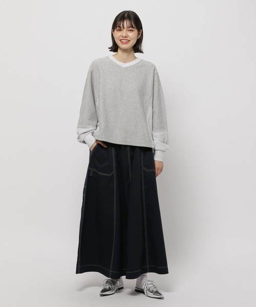 niko and...（ニコアンド）の「リメイクハギ裏毛プルオーバー（スウェット・レディース・ブルー/グレー/イエロー/チャコール・MEDIUM/LARGE）」の14枚目の写真