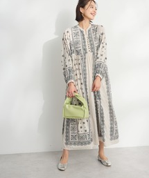 CRAFT STANDARD BOUTIQUE（クラフトスタンダードブティック）の「【追加】パネル柄ウエスト切り替えボリュームワンピース ◆（ワンピース）」