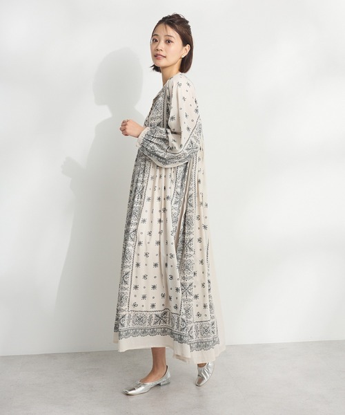 CRAFT STANDARD BOUTIQUE(クラフトスタンダードブティック)の「【追加】パネル柄ウエスト切り替えボリュームワンピース ◆(ワンピース・レディース・チャコールグレー/ブルー/ライトベージュ/ライトグリーン・FREE)」の22枚目の写真