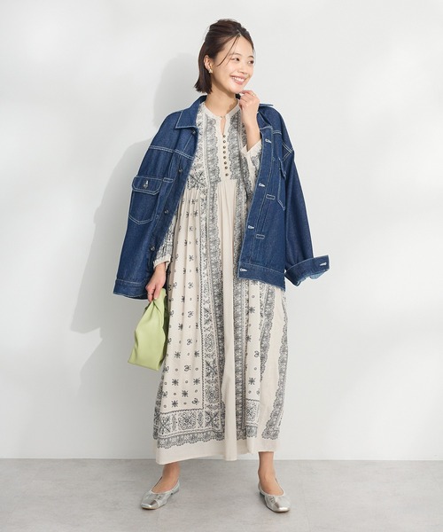 CRAFT STANDARD BOUTIQUE(クラフトスタンダードブティック)の「【追加】パネル柄ウエスト切り替えボリュームワンピース ◆(ワンピース・レディース・チャコールグレー/ブルー/ライトベージュ/ライトグリーン・FREE)」の19枚目の写真